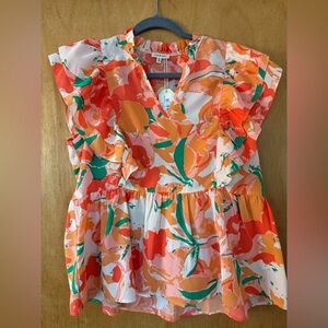 NWT JODIFL Colorful Abstract Blouse